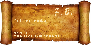 Pilnay Benke névjegykártya